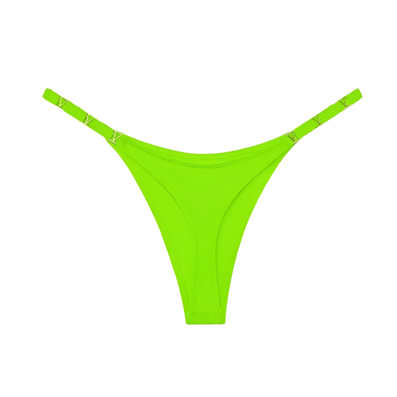 Neon green thong on a white background