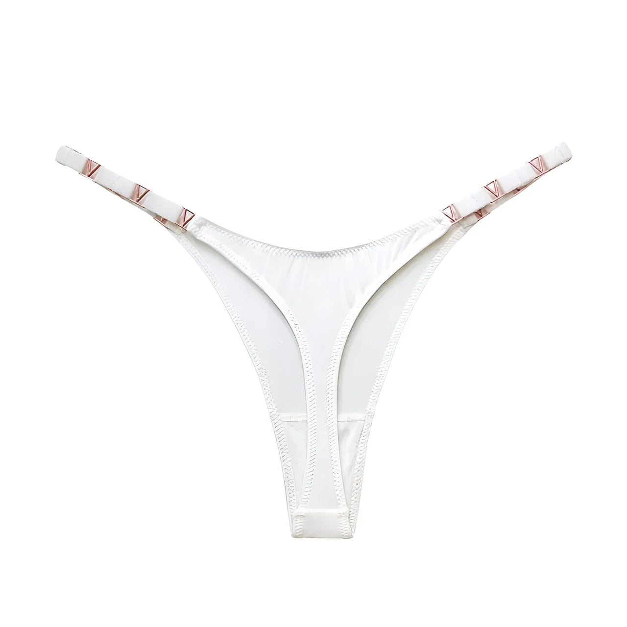 White thong with thin straps on a white background