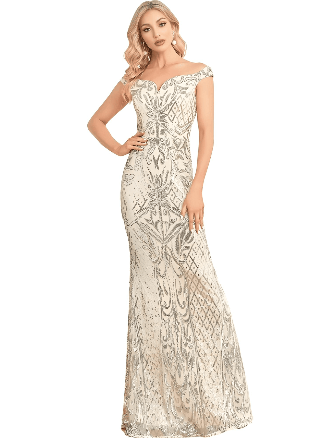 Luxury V-Neck Sequin Evening Maxi Dress For Women -, Dresses , Drestiny , 10, 12, 4, 6, 8, Australia, Black, Canada, Gold, Maxi Dresses, New Zealand, Off Shoulder, Pink, Silver, Sleeveless, United Kingdom, United States , Drestiny , www.shopdrestiny.com