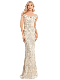 Thumbnail for Luxury V-Neck Sequin Evening Maxi Dress For Women -, Dresses , Drestiny , 10, 12, 4, 6, 8, Australia, Black, Canada, Gold, Maxi Dresses, New Zealand, Off Shoulder, Pink, Silver, Sleeveless, United Kingdom, United States , Drestiny , www.shopdrestiny.com