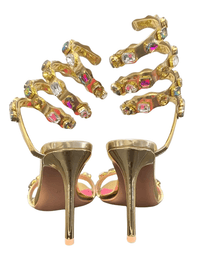 Thumbnail for Luxury Crystal Embellished Star Style Women's Wrap Around Sandals Stiletto High Heels Gladiator Sandals Summer Wedding Prom Shoes, Drestiny, Sandals, Heels, High Heels, Stilettos, Gold, Silver, Black, United States, USA, Canada, Australia, New Zealand, United Kingdom, UK, 5, 6 6.5, 7.5, 8.5, 9, 10, 11, wrap around sandals women, wrap sandals, ankle wrap sandals women, ankle strap sandals wrap around, Black ankle wrap sandals, gold ankle wrap sandals, silver ankle wrap sandals, shopdrestiny.com