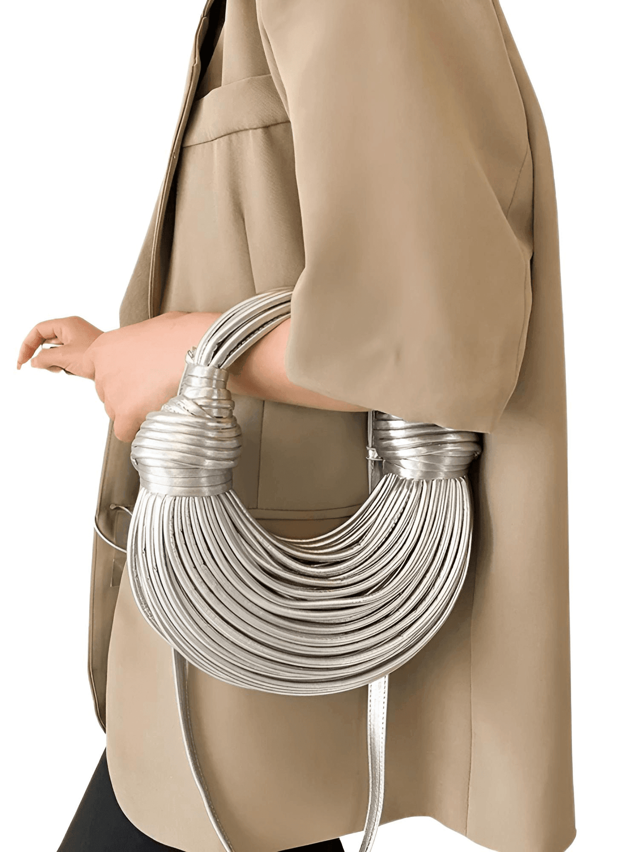 Luxury Evening Purses For Women Golden Noodle Knot Design Dinner Party Clutch Bag Luxury, Drestiny, Designer evening clutches, Luxury evening bags for women, Best evening purses for special occasions, Luxury evening purse with knot handle, Noodle knot evening bag luxury, United States, USA, Australia, New Zealand, United Kingdom, UK, Gold, Blue, Green, White, Black, Khaki, Silver, Colorful, Purple, Pink, Light Blue, shopdrestiny.com