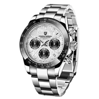 Thumbnail for Silver wristwatch with detailed face on white background