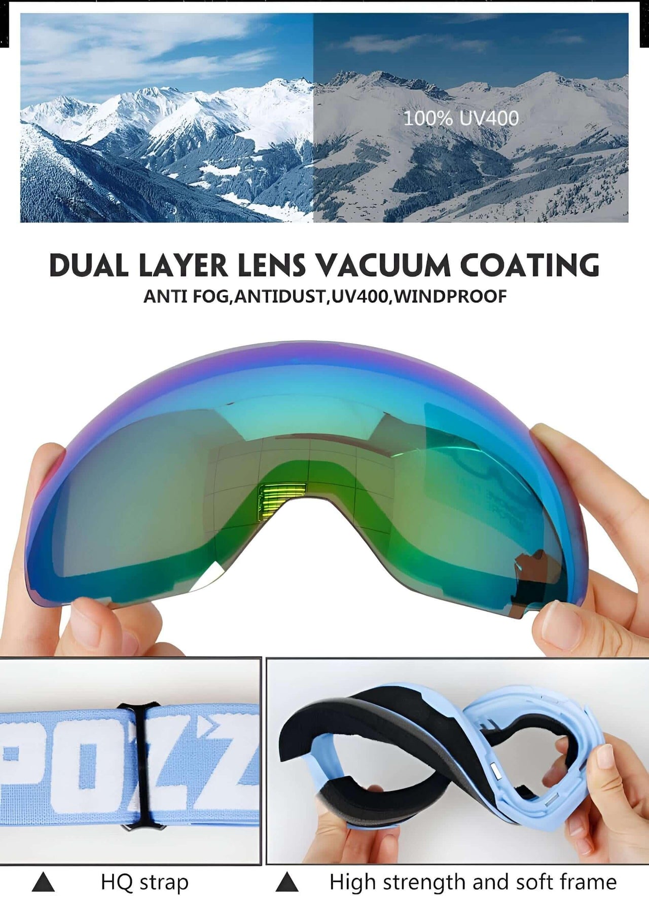 Magnetic Ski Goggles with Quick-Change Lens and Case Set -, Ski & Snowboard Goggles , Drestiny , Australia, Black, Blue, Canada, Goggles, Gold, Green, New Zealand, Pink, Purple, Red, Silver, United Kingdom, United States , Drestiny , www.shopdrestiny.com
