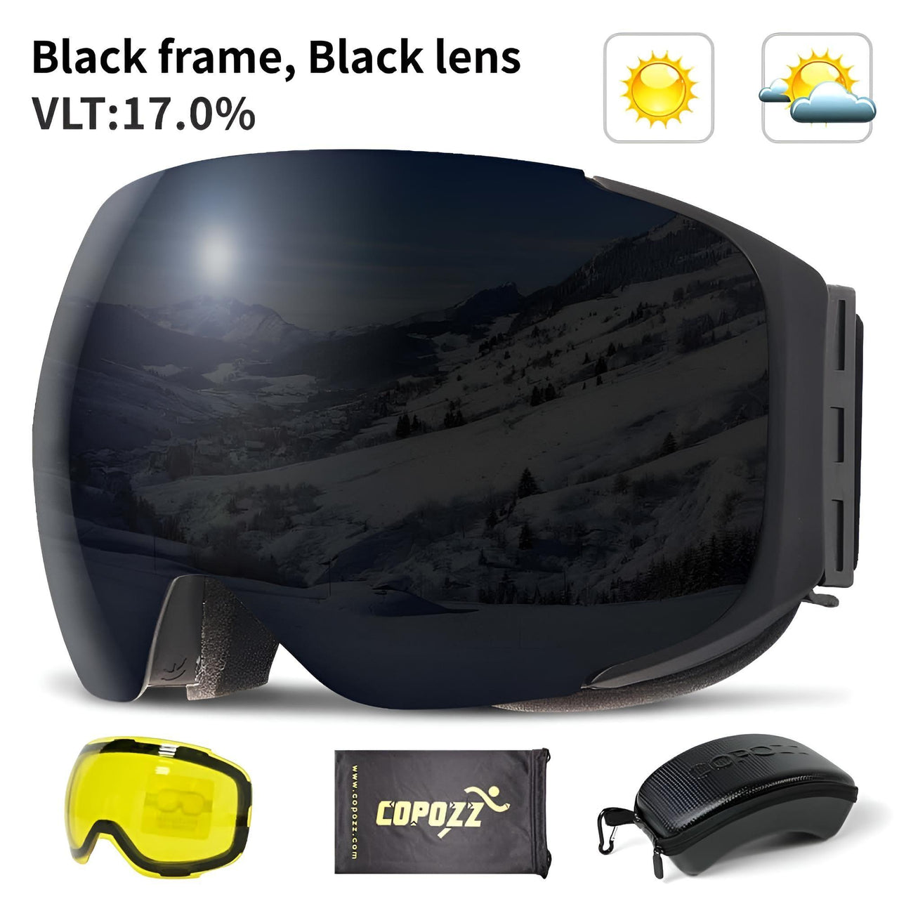 Magnetic Ski Goggles with Quick-Change Lens and Case Set -, Ski & Snowboard Goggles , Drestiny , Australia, Black, Blue, Canada, Goggles, Gold, Green, New Zealand, Pink, Purple, Red, Silver, United Kingdom, United States , Drestiny , www.shopdrestiny.com