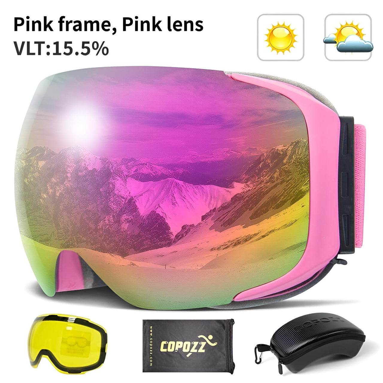 Magnetic Ski Goggles with Quick-Change Lens and Case Set -, Ski & Snowboard Goggles , Drestiny , Australia, Black, Blue, Canada, Goggles, Gold, Green, New Zealand, Pink, Purple, Red, Silver, United Kingdom, United States , Drestiny , www.shopdrestiny.com