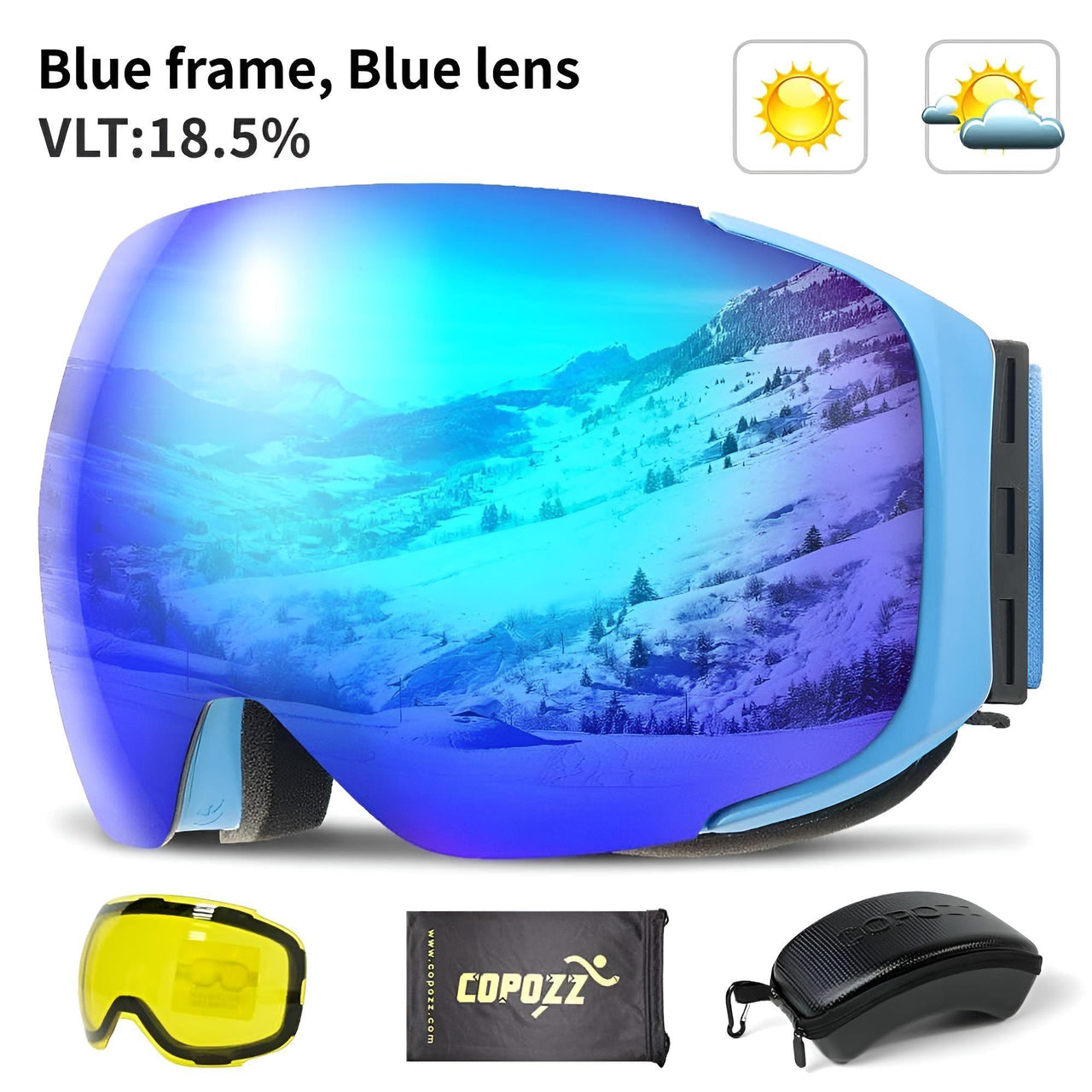 Magnetic Ski Goggles with Quick-Change Lens and Case Set -, Ski & Snowboard Goggles , Drestiny , Australia, Black, Blue, Canada, Goggles, Gold, Green, New Zealand, Pink, Purple, Red, Silver, United Kingdom, United States , Drestiny , www.shopdrestiny.com
