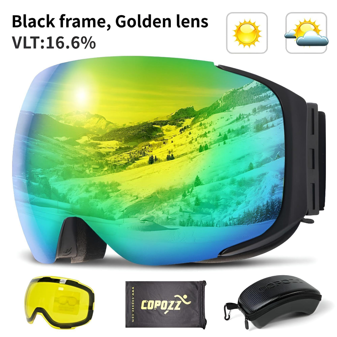 Magnetic Ski Goggles with Quick-Change Lens and Case Set -, Ski & Snowboard Goggles , Drestiny , Australia, Black, Blue, Canada, Goggles, Gold, Green, New Zealand, Pink, Purple, Red, Silver, United Kingdom, United States , Drestiny , www.shopdrestiny.com