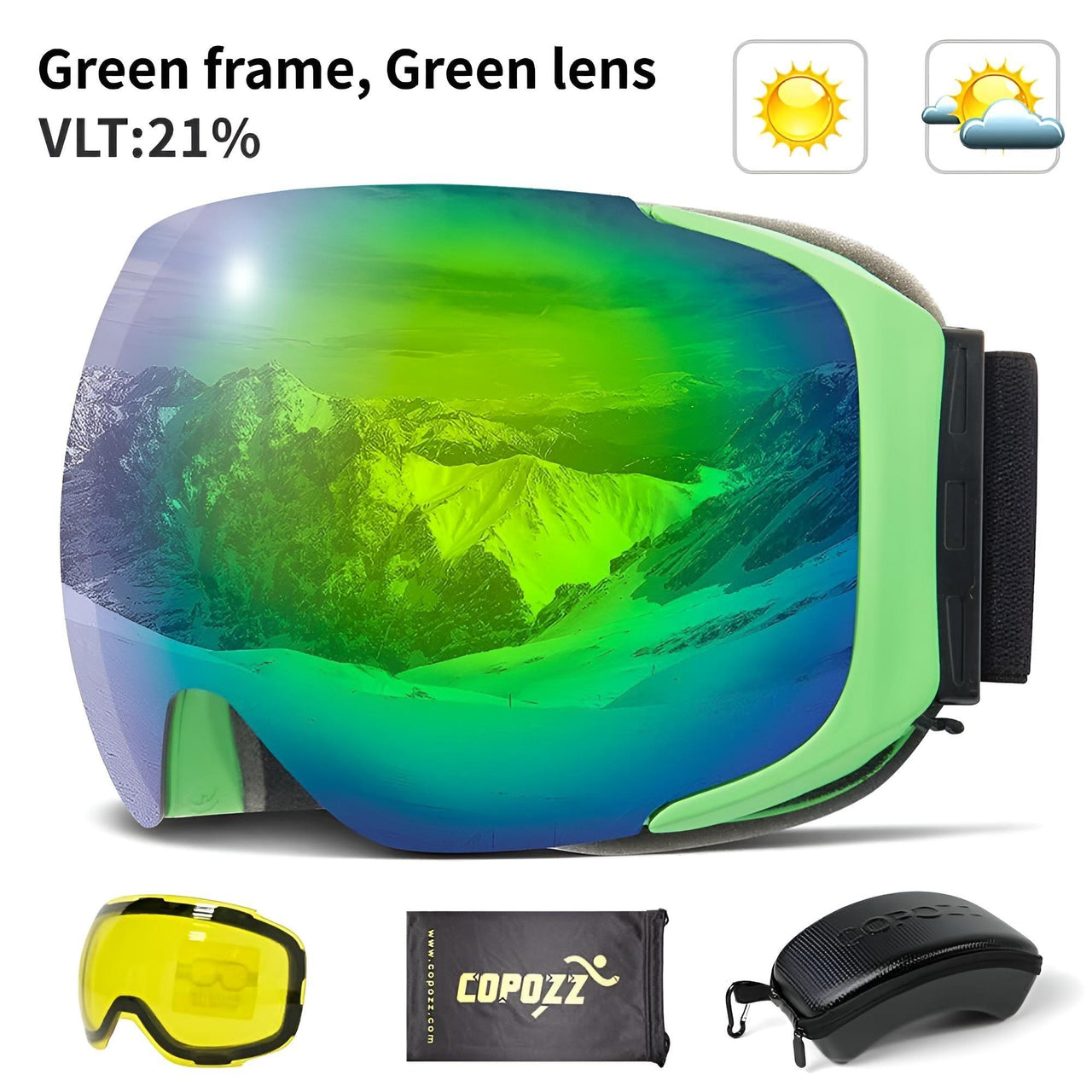 Magnetic Ski Goggles with Quick-Change Lens and Case Set -, Ski & Snowboard Goggles , Drestiny , Australia, Black, Blue, Canada, Goggles, Gold, Green, New Zealand, Pink, Purple, Red, Silver, United Kingdom, United States , Drestiny , www.shopdrestiny.com