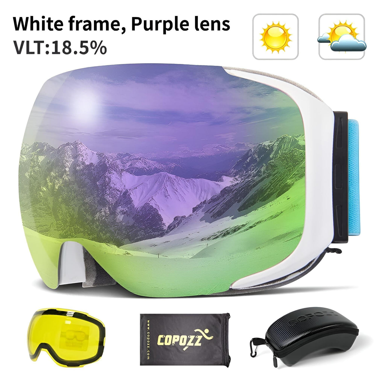 Magnetic Ski Goggles with Quick-Change Lens and Case Set -, Ski & Snowboard Goggles , Drestiny , Australia, Black, Blue, Canada, Goggles, Gold, Green, New Zealand, Pink, Purple, Red, Silver, United Kingdom, United States , Drestiny , www.shopdrestiny.com