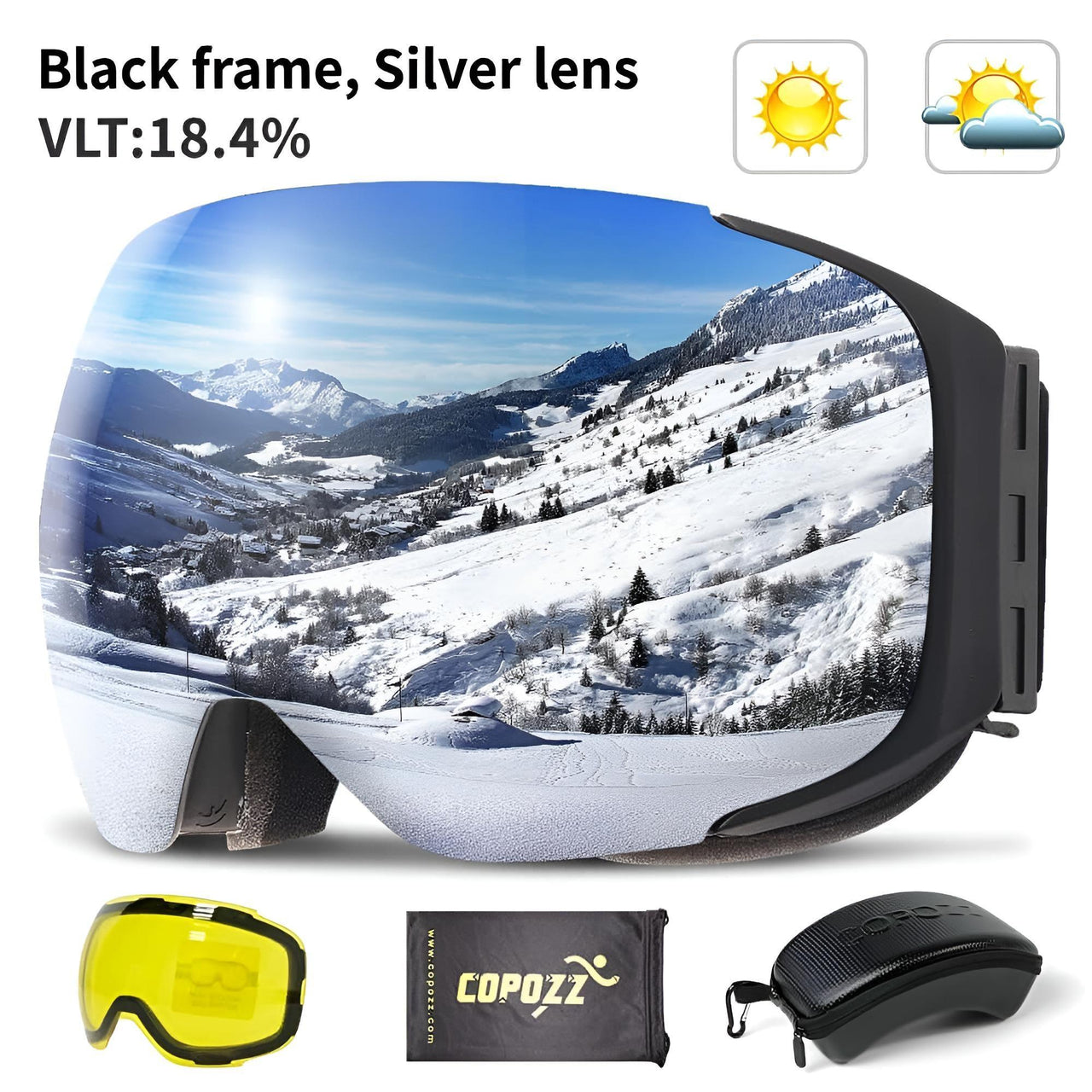 Magnetic Ski Goggles with Quick-Change Lens and Case Set -, Ski & Snowboard Goggles , Drestiny , Australia, Black, Blue, Canada, Goggles, Gold, Green, New Zealand, Pink, Purple, Red, Silver, United Kingdom, United States , Drestiny , www.shopdrestiny.com