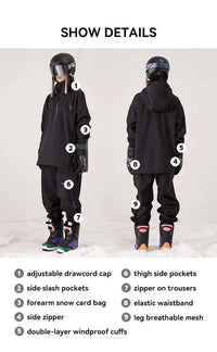 Thumbnail for Men & Women's Ski Jacket & Ski Pants Windproof & Waterproof Winter Outdoor Sports Clothing Snowboard -, Snowsuits , Drestiny , Australia, Black, Canada, Coats, FR, L, Lavender, M, New Zealand, Pink, Purple, S, Snow Pants, Snowsuits, United Kingdom, United States, White, XL, XS, XXL , Drestiny , www.shopdrestiny.com