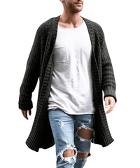 Thumbnail for Men's Long Open Front Knit Cardigan -, Cardigans , Drestiny , Australia, Black, Brown, Cardigans, Dark Blue, Dark Green, Dark Grey, Grey, L, M, Navy, New Zealand, S, Sweaters, United Kingdom, United States, XL, XXL , Drestiny , www.shopdrestiny.com
