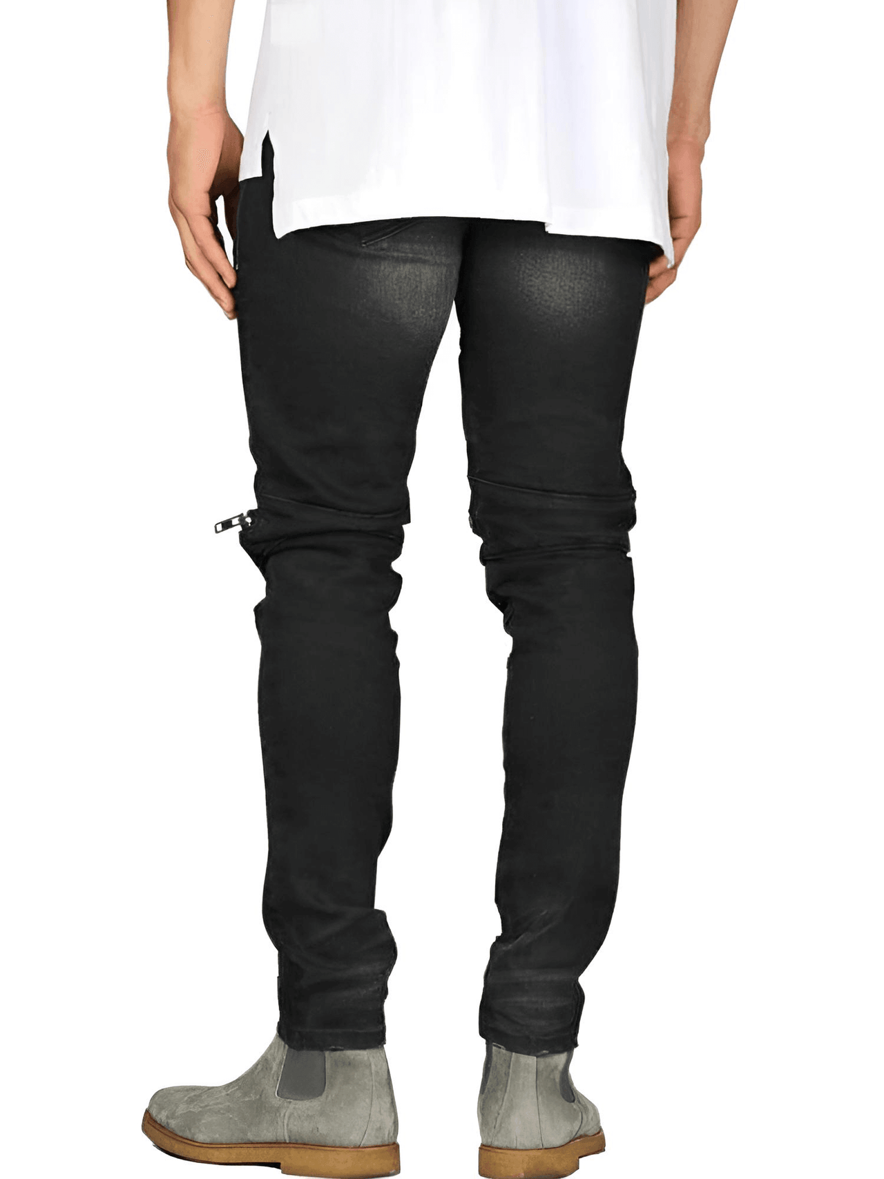 Men's Moto Zipper Knee Skinny Stretch Jeans -, Jeans , Drestiny , 29, 30, 31, 32, 33, 34, 36, 38, Australia, Black, Blue, Dark Blue, Jeans, Light Blue, New Zealand, Skinny Jeans, United Kingdom, United States , Drestiny , www.shopdrestiny.com