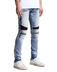 Thumbnail for Men's Moto Zipper Knee Skinny Stretch Jeans -, Jeans , Drestiny , 29, 30, 31, 32, 33, 34, 36, 38, Australia, Black, Blue, Dark Blue, Jeans, Light Blue, New Zealand, Skinny Jeans, United Kingdom, United States , Drestiny , www.shopdrestiny.com