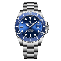 Thumbnail for Silver watch with blue dial on a white background