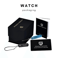 Thumbnail for Pagani Design watch packaging set including box, card, and cleaning cloth on a white background
