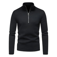 Thumbnail for Black long-sleeve shirt with a half zipper on a white background