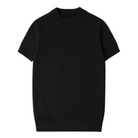 Thumbnail for Short sleeve black mock neck shirt on a white background