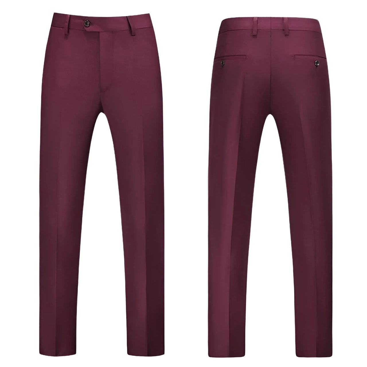 Men's burgundy pants on a white background