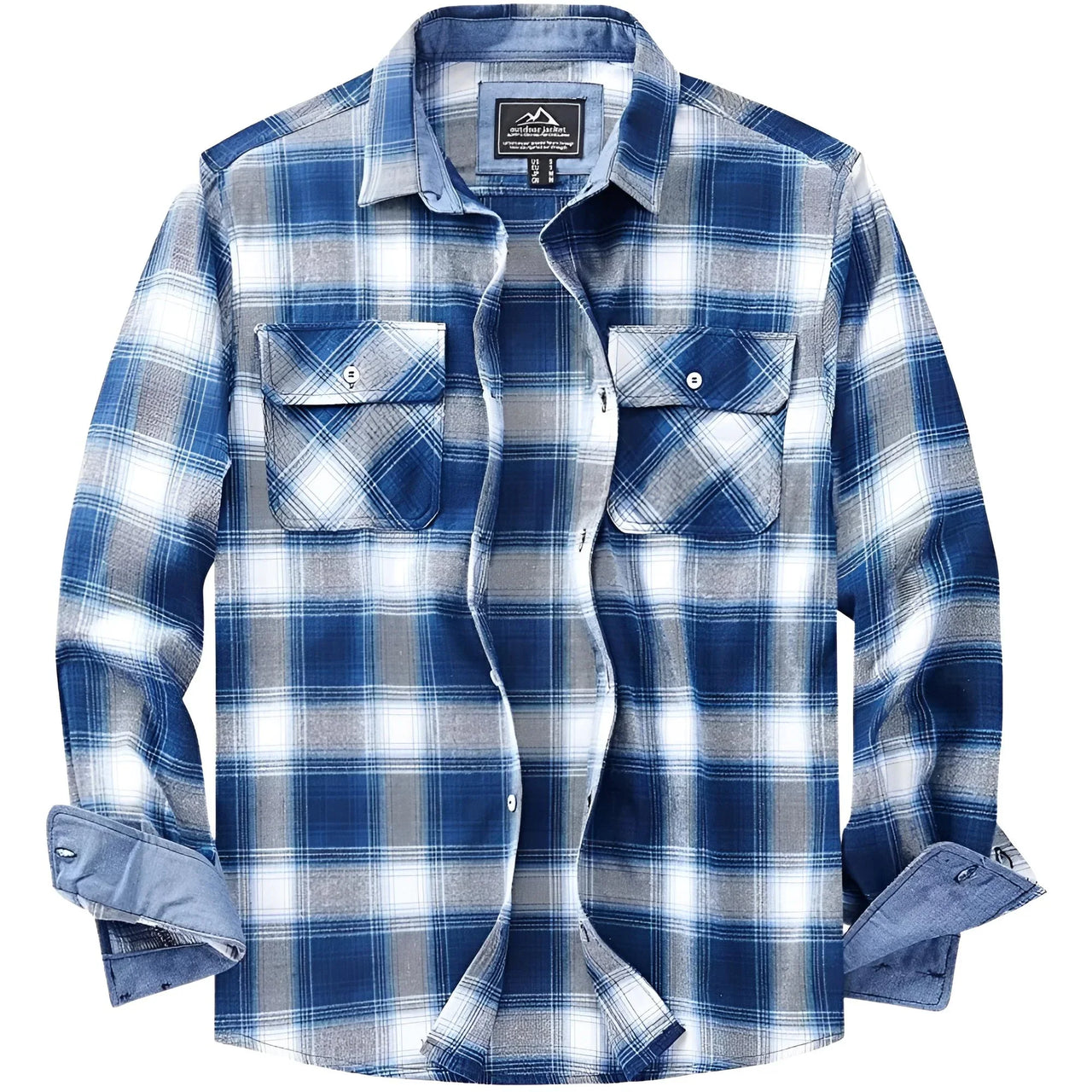 Men's Button-Down Plaid Shirt Men's Long Sleeve Flannel Shirts Cotton 2 Pocket Design Shirts, Drestiny, Casual Shirts, Long Sleeves, S, M, L, XL, XXL, 3XL, 4XL, United States, USA, Canada, Australia, New Zealand, United Kingdom, UK, Blue, Black, Black and White, Red, men's flannel shirt, plaid button up shirt, men's casual button down shirt, buffalo plaid shirt, men's long sleeve plaid shirt, men's check shirt, men's flannel check shirt, men's casual shirt, lumberjack shirt, shopdrestiny.com