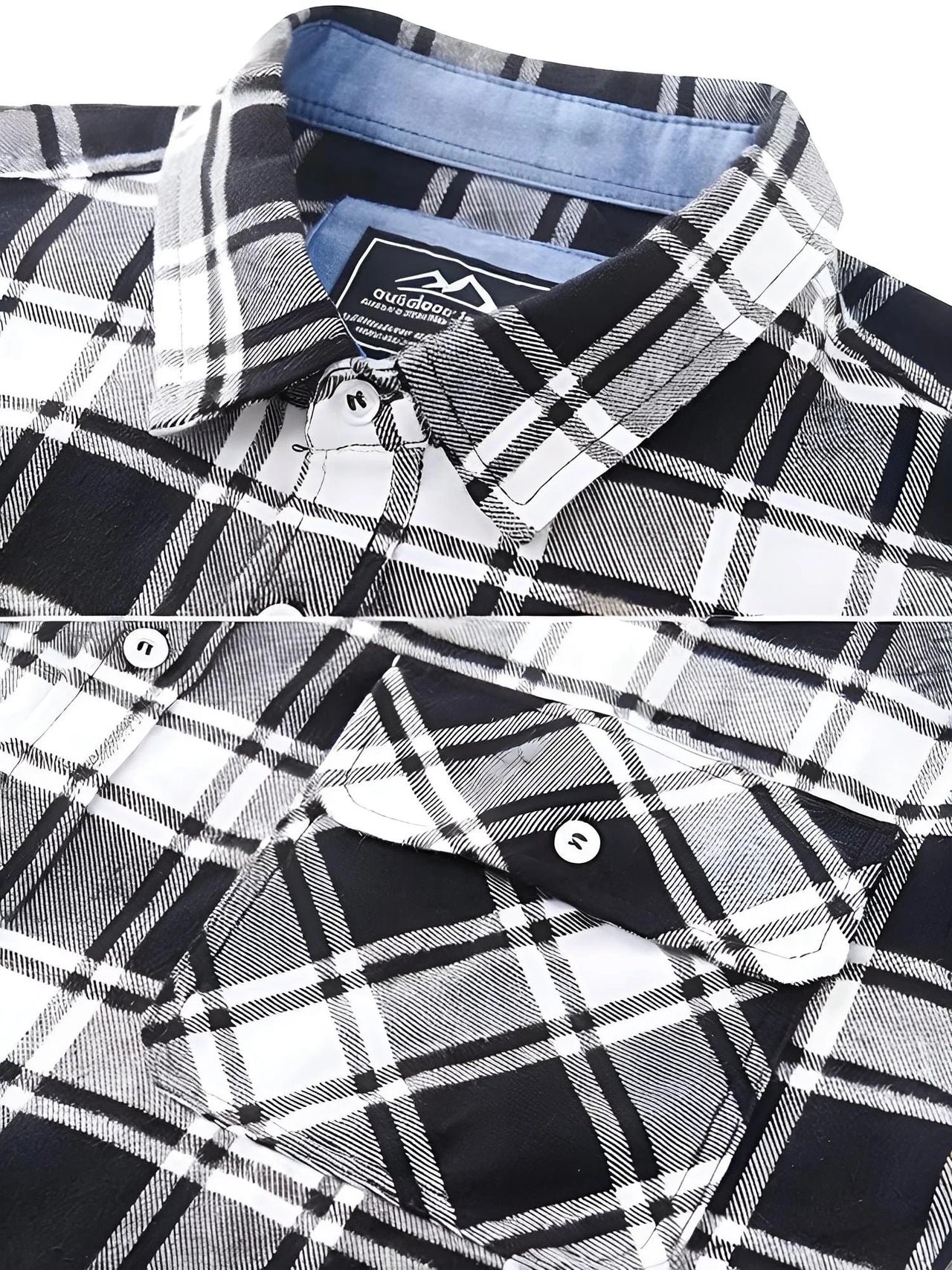 Men's Button-Down Plaid Shirt Men's Long Sleeve Flannel Shirts Cotton 2 Pocket Design Shirts, Drestiny, Casual Shirts, Long Sleeves, S, M, L, XL, XXL, 3XL, 4XL, United States, USA, Canada, Australia, New Zealand, United Kingdom, UK, Blue, Black, Black and White, Red, men's flannel shirt, plaid button up shirt, men's casual button down shirt, buffalo plaid shirt, men's long sleeve plaid shirt, men's check shirt, men's flannel check shirt, men's casual shirt, lumberjack shirt, shopdrestiny.com