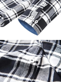 Thumbnail for Men's Button-Down Plaid Shirt Men's Long Sleeve Flannel Shirts Cotton 2 Pocket Design Shirts, Drestiny, Casual Shirts, Long Sleeves, S, M, L, XL, XXL, 3XL, 4XL, United States, USA, Canada, Australia, New Zealand, United Kingdom, UK, Blue, Black, Black and White, Red, men's flannel shirt, plaid button up shirt, men's casual button down shirt, buffalo plaid shirt, men's long sleeve plaid shirt, men's check shirt, men's flannel check shirt, men's casual shirt, lumberjack shirt, shopdrestiny.com