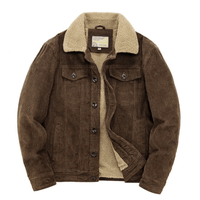 Thumbnail for Men's Corduroy Bomber Jackets Padded Warm Loose Coat Corduroy Short Jacket Man Solid Men's Casual Jacket, Drestiny, Coats, Jackets, Bomber Jackets, Long Sleeves, United States, Canada, Australia, United Kingdom, Brown, Khaki, Black, Grey, S, M, L, XL, XXL, 2XL, XXXL, 3XL, 4XL, 5XL, 6XL, shopdrestiny.com