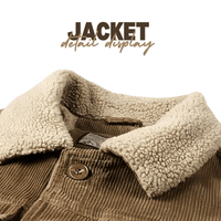 Thumbnail for Men's Corduroy Bomber Jackets Padded Warm Loose Coat Corduroy Short Jacket Man Solid Men's Casual Jacket