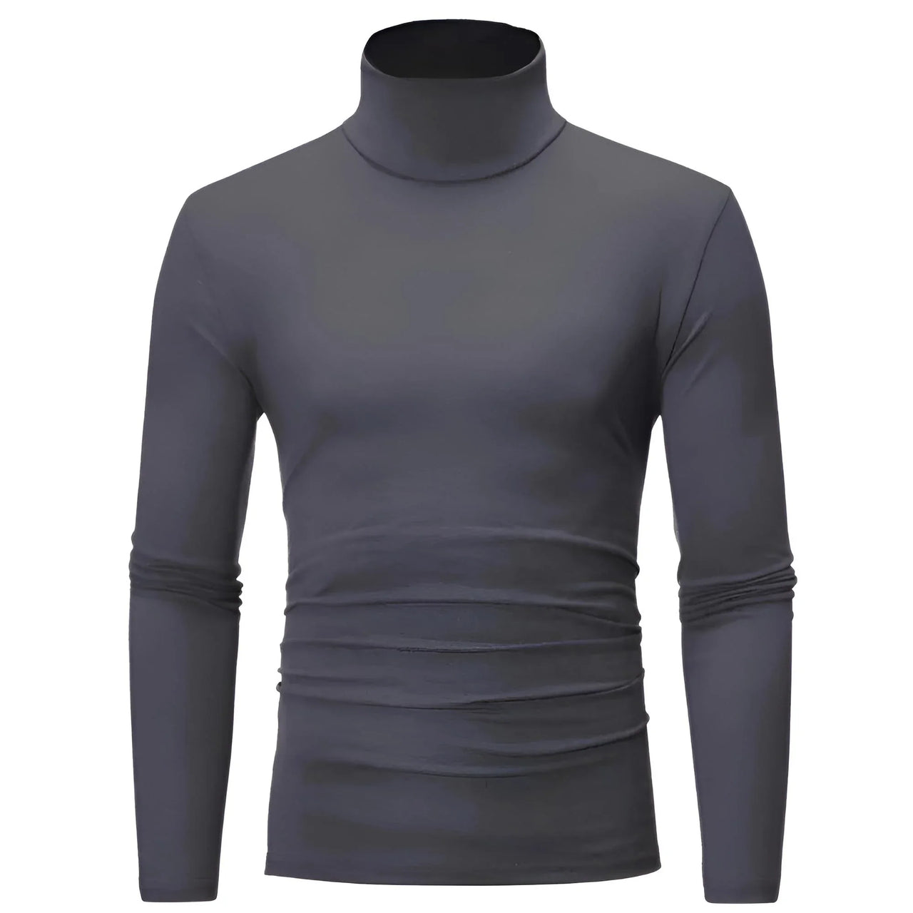 dark gray turtleneck shirt on a white background