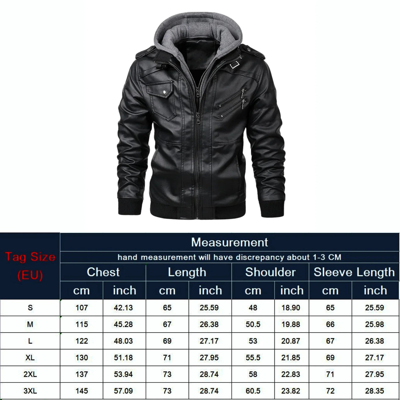 Men's Faux-Leather Hooded Jacket Casual Motorcycle Jacket Biker Leather Coats, Drestiny, Coats, Motorcycle Jackets, Leather Jackets, Black, Brown, Red, S, M, L, XL, XXL, 2XL, XXXL, 3XL, United States, USA, Australia, United Kingdom, UK, men's hooded leather jacket, faux leather jacket with hood, mens pleather jacket with hood, hooded faux leather bomber jacket, vegan leather jacket men's, shopdrestiny.com