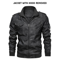 Thumbnail for Black jacket with removed hood on a white background