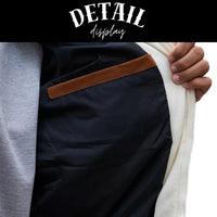 Thumbnail for Close-up of a jacket with a brown pocket, held by a person, with 'Detail Display' text above.