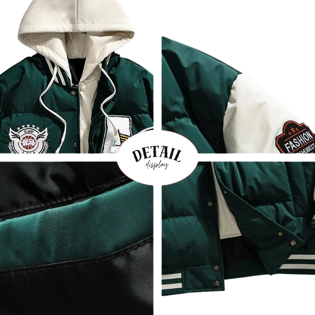 Men's Hooded Varsity Jacket, Drestiny, Jackets, Coats, Puffer Jackets, S, M, L, XL, XXL, 2XL, 3XL, XXXL, 4XL, 5XL, 6XL, Plus size jackets for men, Black, Khaki, Orange Red, Green, United States, USA, Canada, Australia, New Zealand, United Kingdom, UK, Men's Athletic Jacket with Hood, Men's Hooded Sports Jacket, Men's Varsity Jacket Hoodie, Men's Hooded Letterman Jacket, shopdrestiny.com