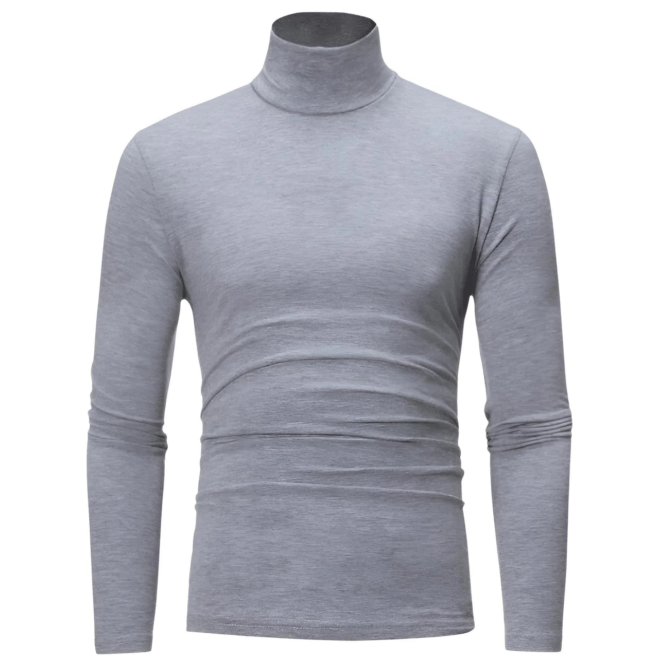 Thin light gray turtleneck on a white background