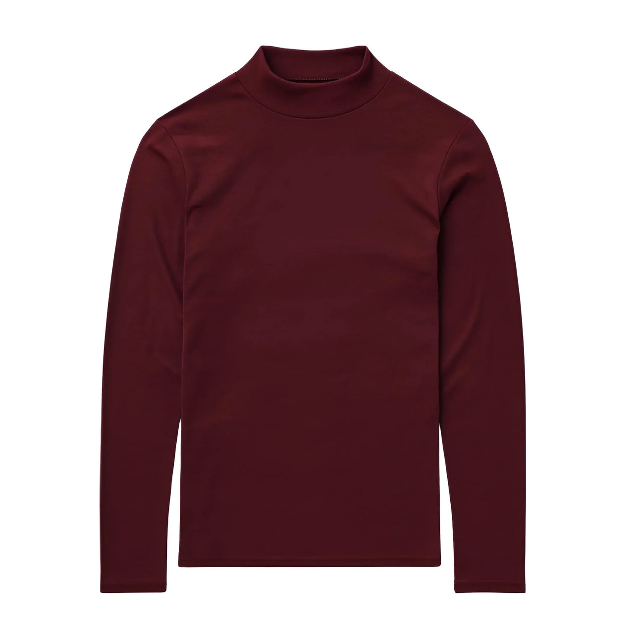 Dark red long-sleeve shirt on a white background