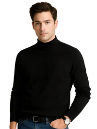 Thumbnail for Man wearing a black turtleneck sweater on a white background