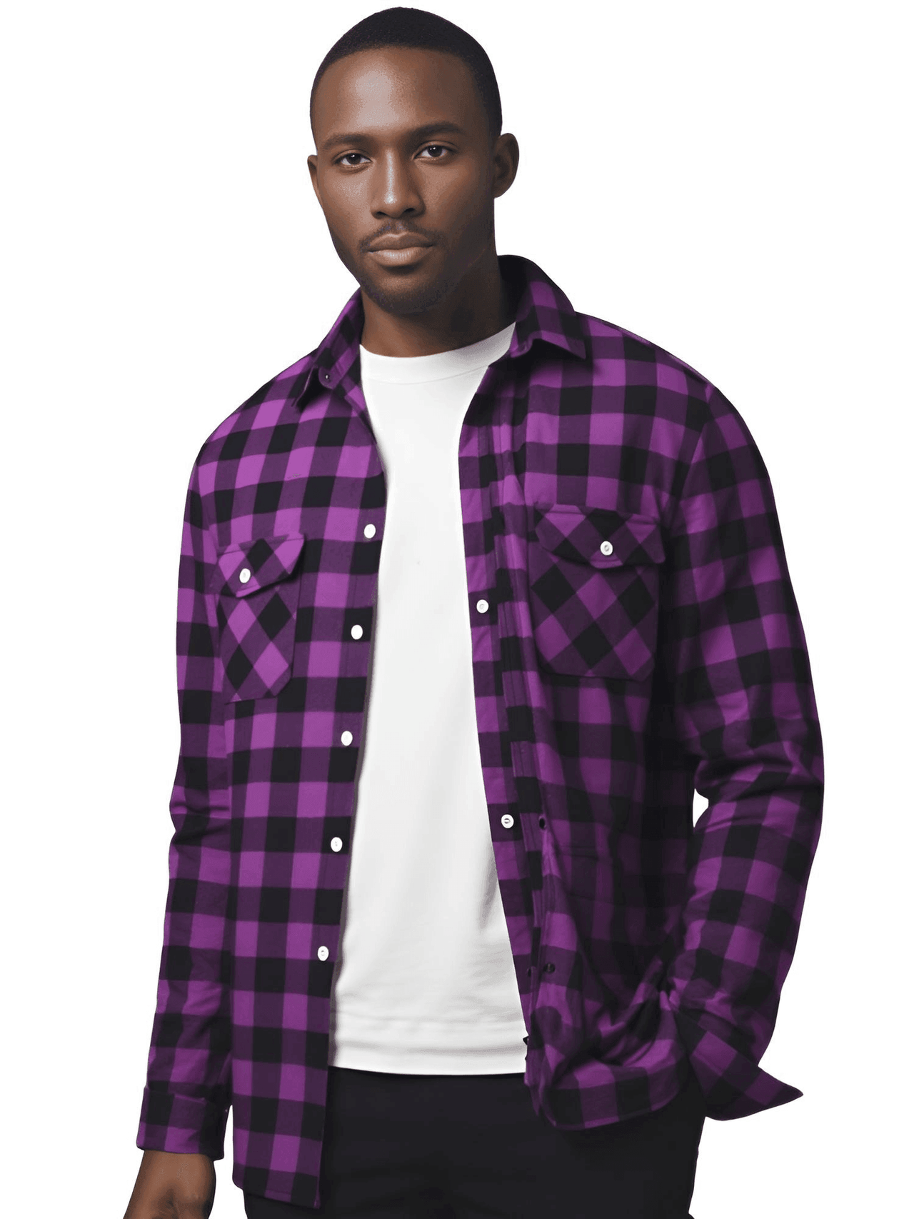 Men's Long Sleeve Plaid Checkered Shirt -, Flannel Shirt , Drestiny , Australia, Black, Blue, Canada, Casual Shirts, Green, L, Long Sleeves, M, New Zealand, Purple, Red, S, United Kingdom, United States, White, XL, XXL, XXXL, Yellow , Drestiny , www.shopdrestiny.com