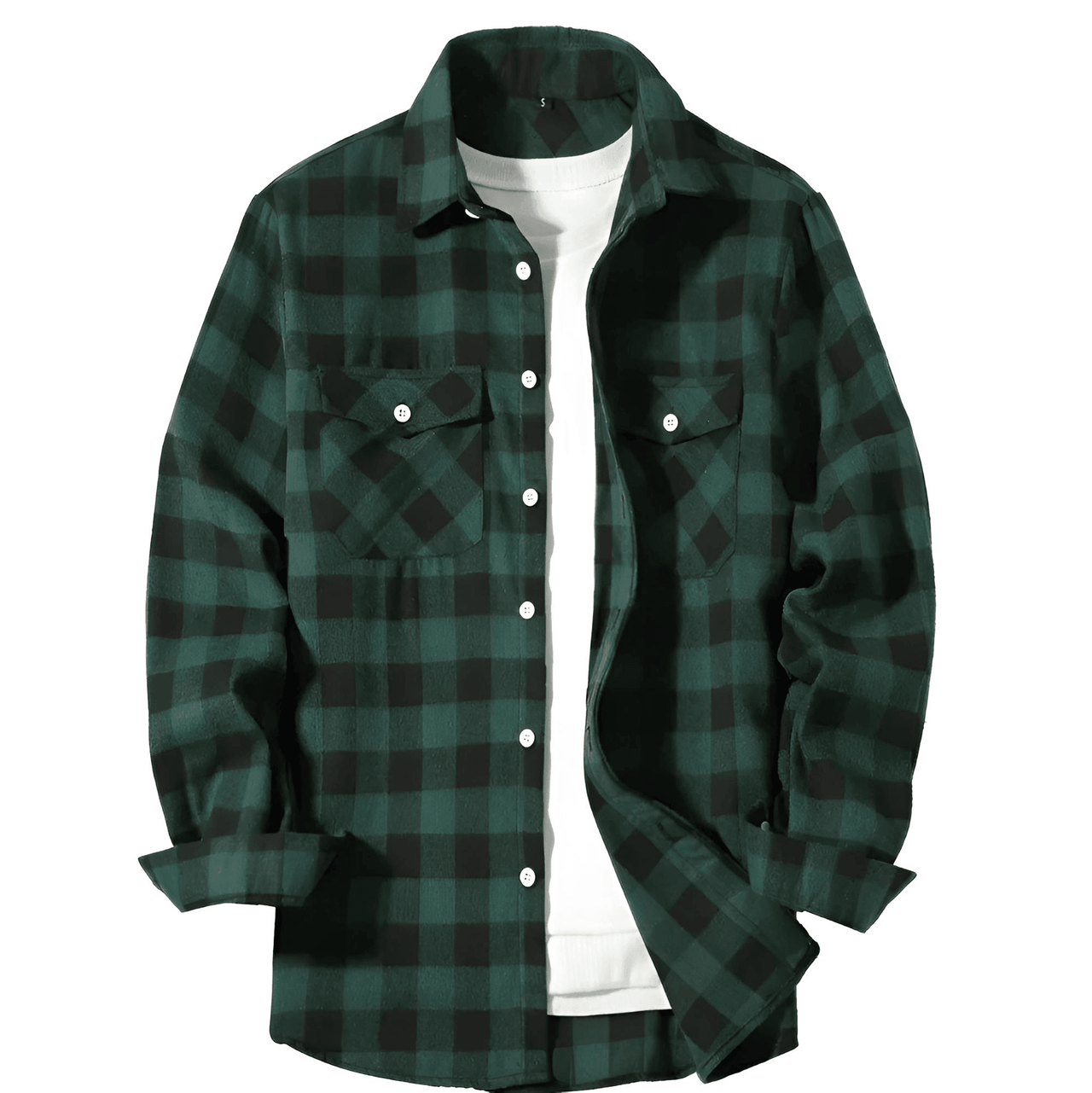 Long Sleeve Men's Plaid Checkered Shirt