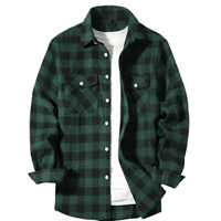Thumbnail for Long Sleeve Men's Plaid Checkered Shirt
