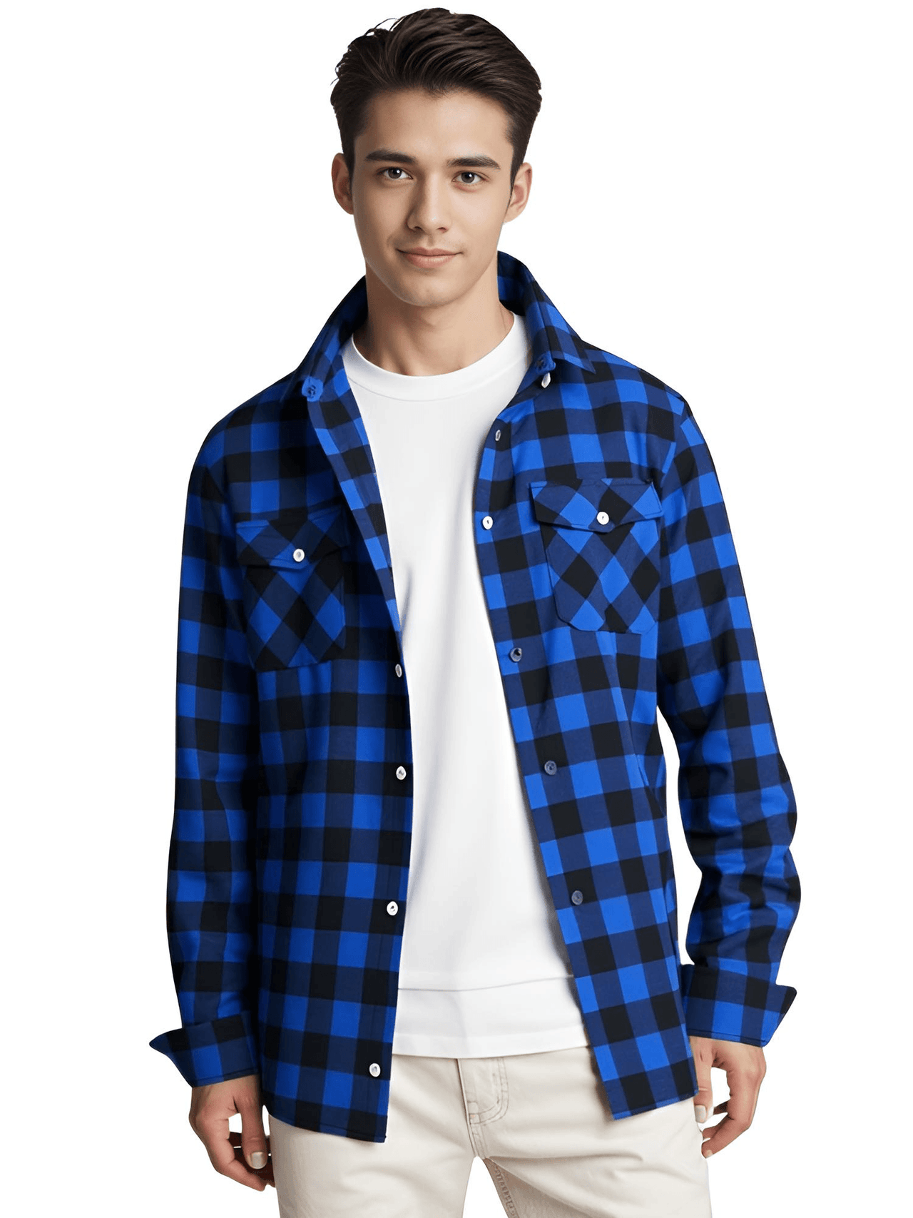 Men's Long Sleeve Plaid Checkered Shirt -, Flannel Shirt , Drestiny , Australia, Black, Blue, Canada, Casual Shirts, Green, L, Long Sleeves, M, New Zealand, Purple, Red, S, United Kingdom, United States, White, XL, XXL, XXXL, Yellow , Drestiny , www.shopdrestiny.com