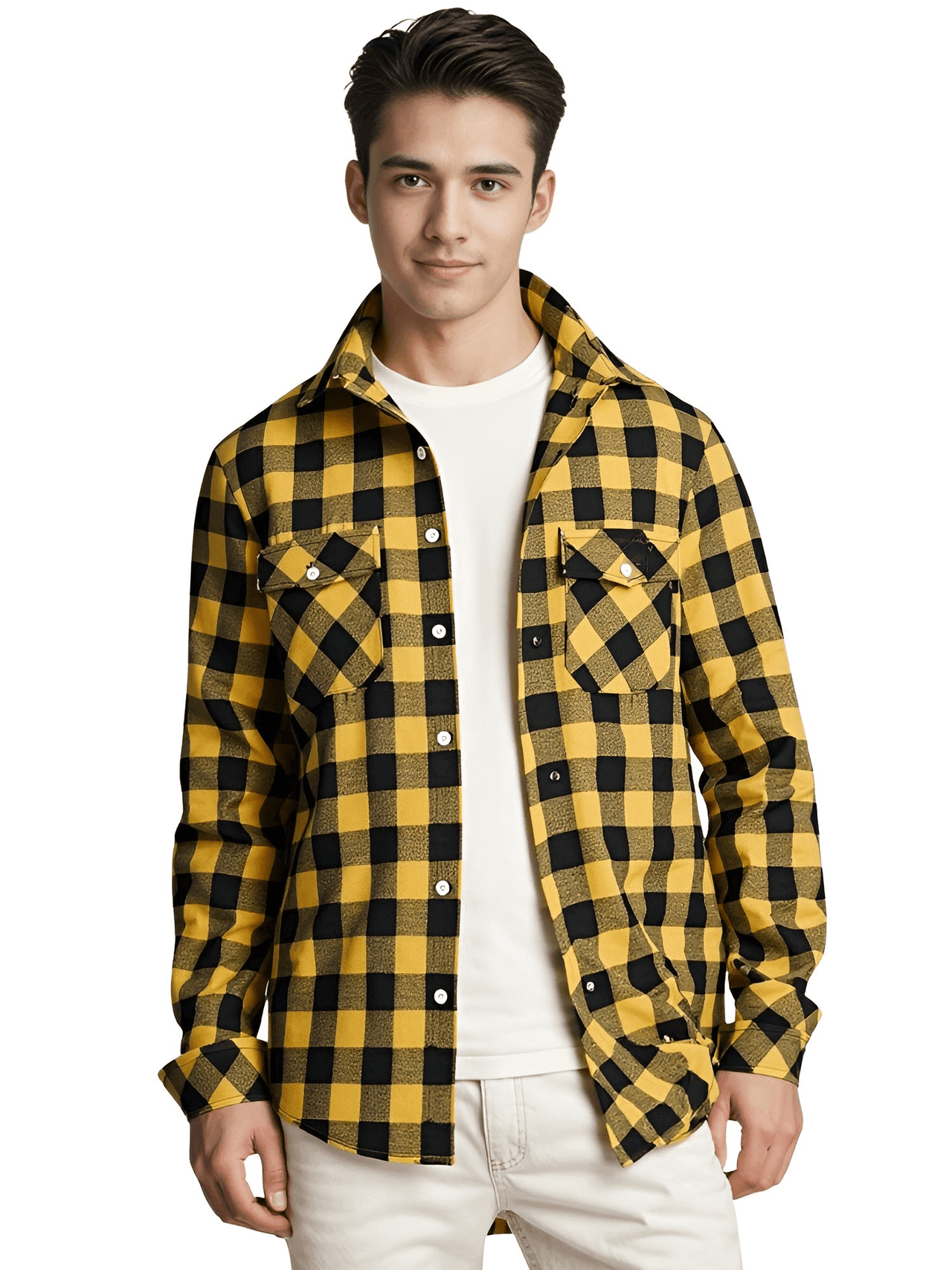 Men's Long Sleeve Plaid Checkered Shirt -, Flannel Shirt , Drestiny , Australia, Black, Blue, Canada, Casual Shirts, Green, L, Long Sleeves, M, New Zealand, Purple, Red, S, United Kingdom, United States, White, XL, XXL, XXXL, Yellow , Drestiny , www.shopdrestiny.com