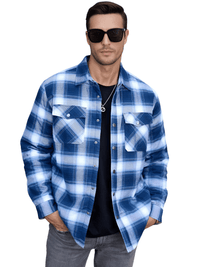 Thumbnail for Men's Long Sleeve Quilted Lined Flannel Shirt Jackets -, Shirts , Drestiny , 4XL, Australia, Black, Blue, Coats, Dark Blue, Dark Green, Grey, Jackets, L, M, Navy, Orange, Red, United Kingdom, United States, White, XL, XXL, XXXL, Yellow , Drestiny , www.shopdrestiny.com