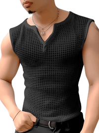Thumbnail for Men's Mesh Hollow Out Solid V Neck Tank Top -, Shirts , Drestiny , 4XL, 5XL, Australia, Black, Casual Shirts, Gender_Men, L, M, New Zealand, Pink, S, Sleeveless, Tank Tops, United Kingdom, United States, White, XL, XXL, XXXL , Drestiny , www.shopdrestiny.com