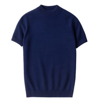 Thumbnail for Navy blue short-sleeve shirt on a white background
