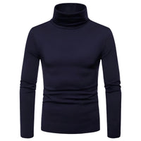 Thumbnail for Navy blue turtleneck sweater on a white background