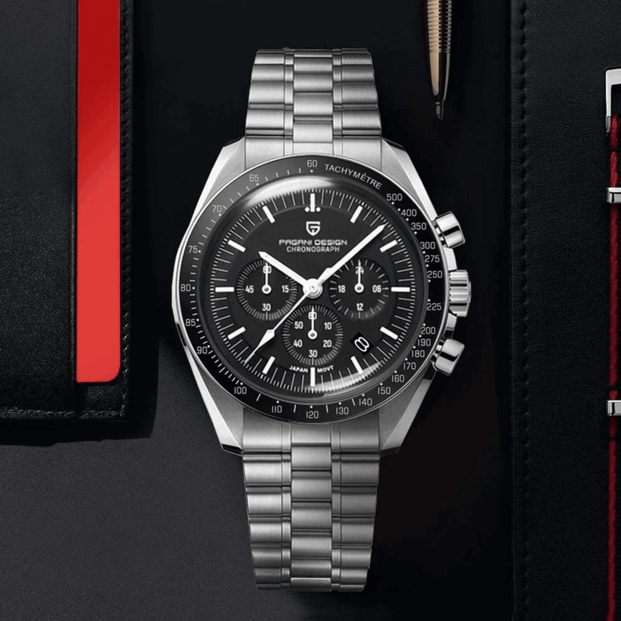 Men's Omega Speedmaster Moonwatch Homage Watches Luxury Quartz Wrist Watch For Men AR Sapphire Speed Chronograph Automatic Date, Watches, Speedmaster Moonwatch Homage, Affordable Speedmaster Homage, Best Speedmaster Homage Watches,  Moonwatch Homage under $500, Pagani Speedmaster Homage, United States, USA, Canada, Australia, New Zealand, United Kingdom, UK, Red, Black, White, Silver Gold, Gold, Blue, Sky Blue, Ice Blue, shopdrestiny.com