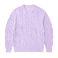 Thumbnail for Light purple distressed sweater on a white background