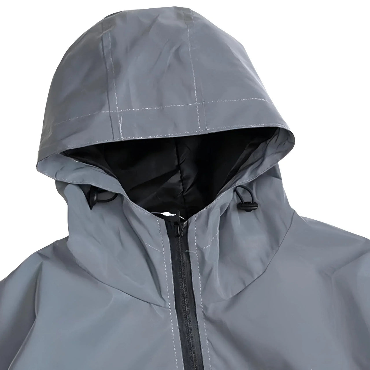 Men's gray reflective jacket on a white background