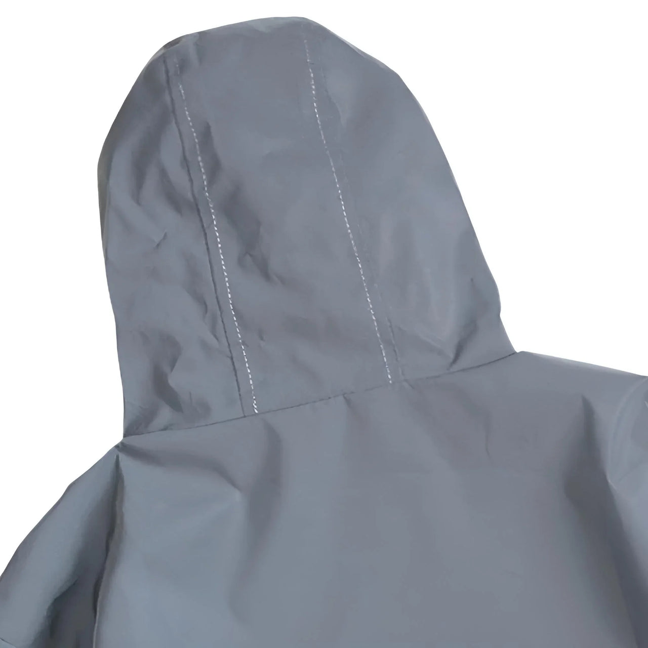 Gray raincoat with a hood on a white background